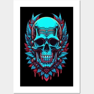 Metallic Skull Retro Posters and Art